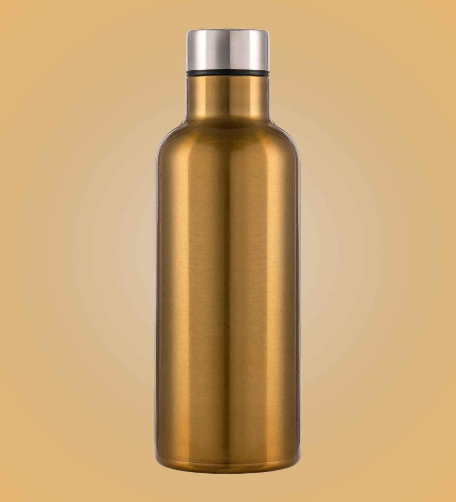 Clay Craft Vacbott Melissa SS Lid Single Walled Non Insulated Water Bottle, 1100 ml (Gold) Steel Water Bottles for School, Office, Home, Gym, Water Bottle for Men Leakproof, Rust free Steel Bottle