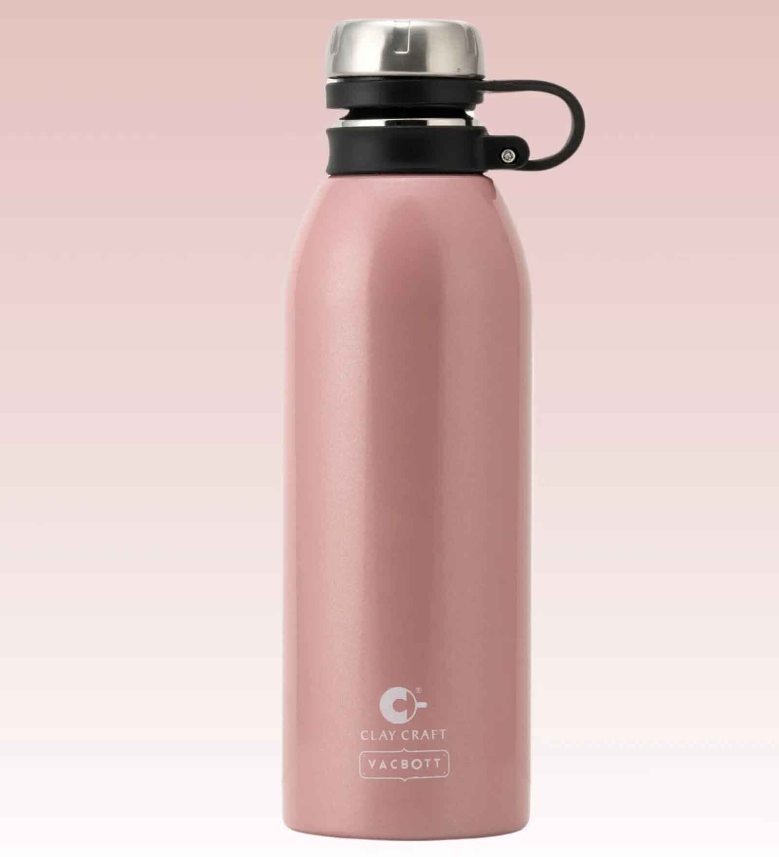 Clay Craft Vacbott Vaccum Bottle, Charlie Coral Insulated Double Walled 24 Hours Hot and Cold Water Bottle, 900 ml, Black -1 Piece Steel Water Bottles for School, Office, Home, Gym, Leakproof, Rust free Bottle