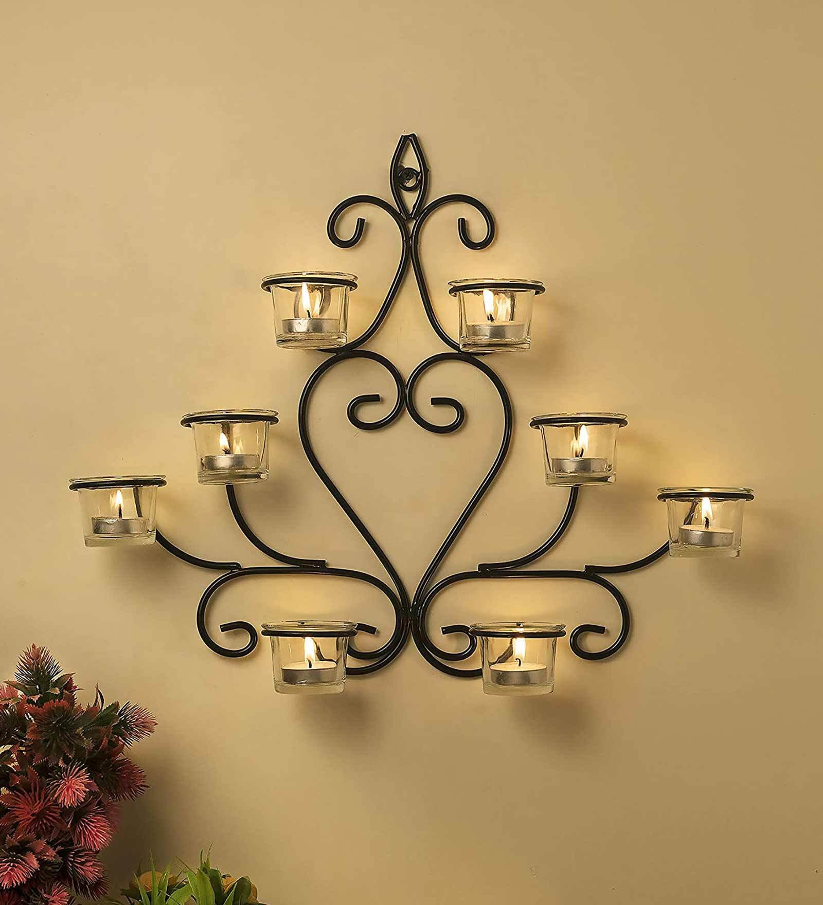 Transparent Metal 1 Wall Tea Light Holder