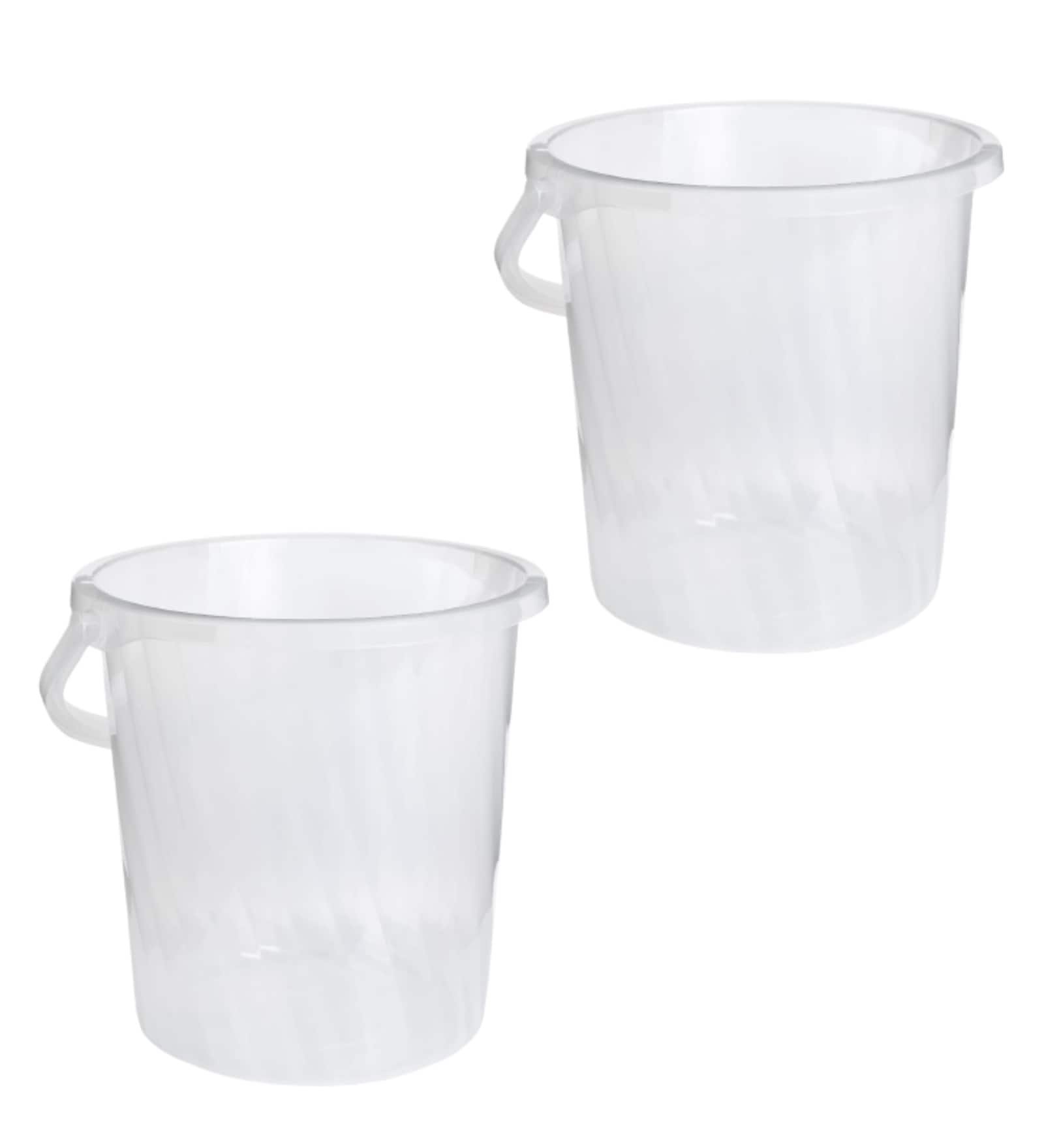 Clear 25 Ltr Polypropylene Bucket Set (Set of 2)