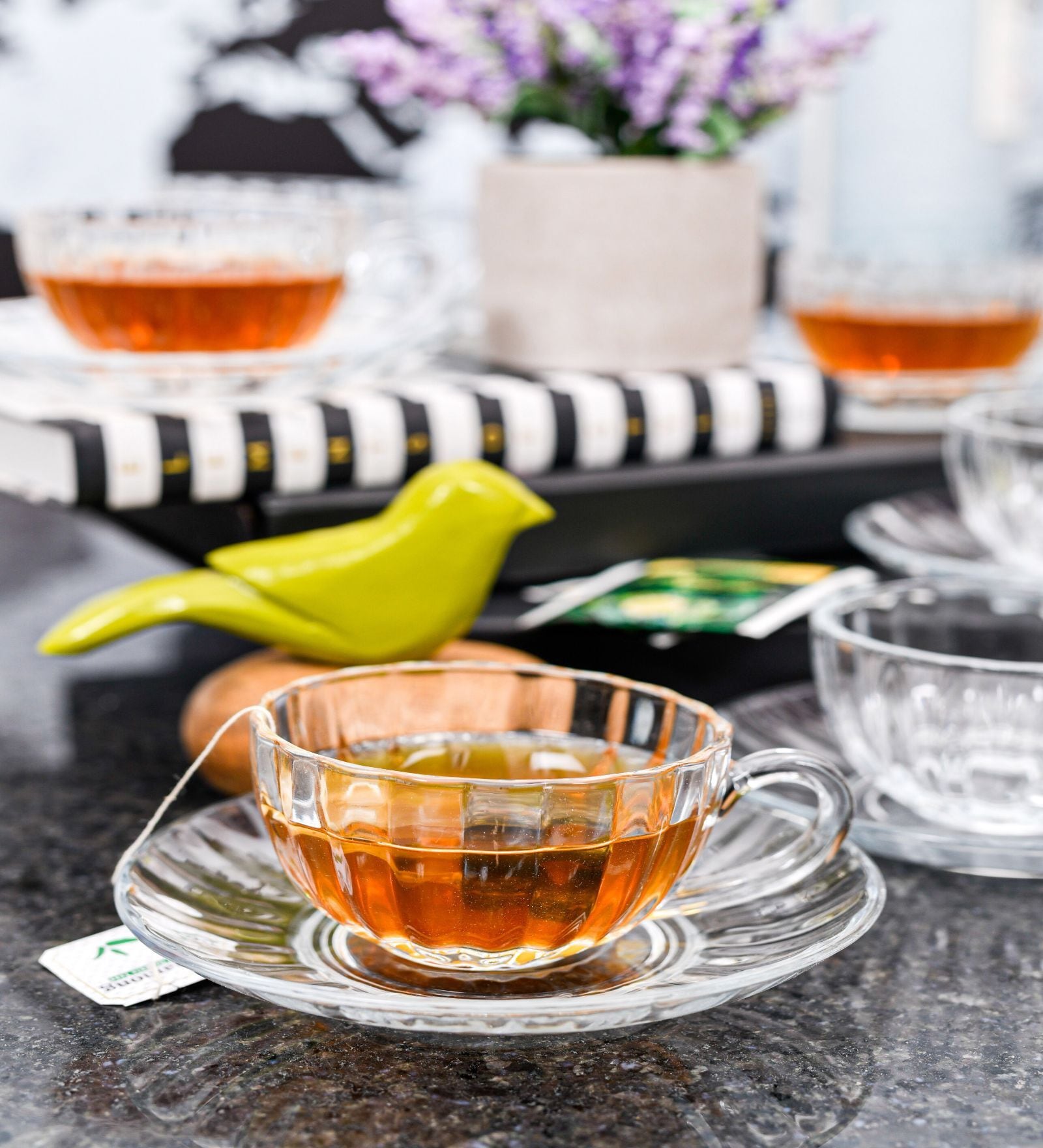 Premium Glass Cup Saucer (Set of 6)