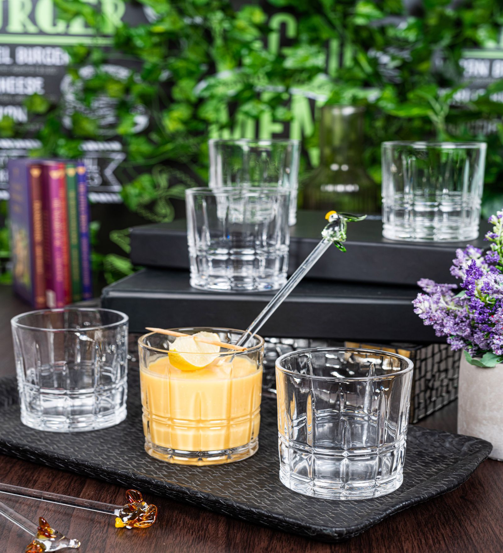 Slender Glass Whiskey Glasses (Set of 6)