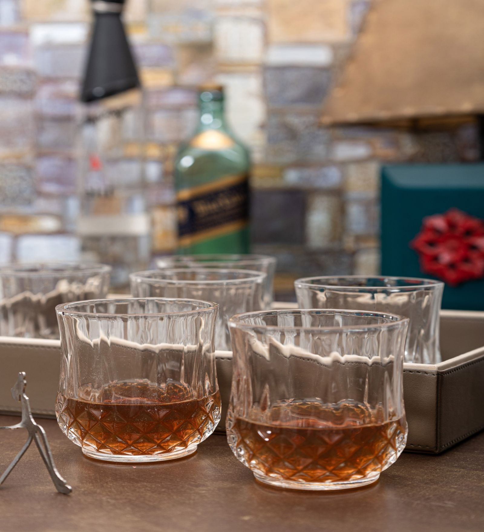 Slender Glass Whiskey Glasses (Set of 6)