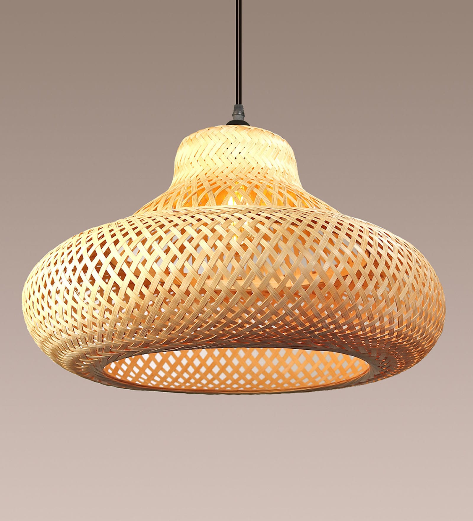 Cluster Handmade Bamboo Pendant Hanging Light (Beige)