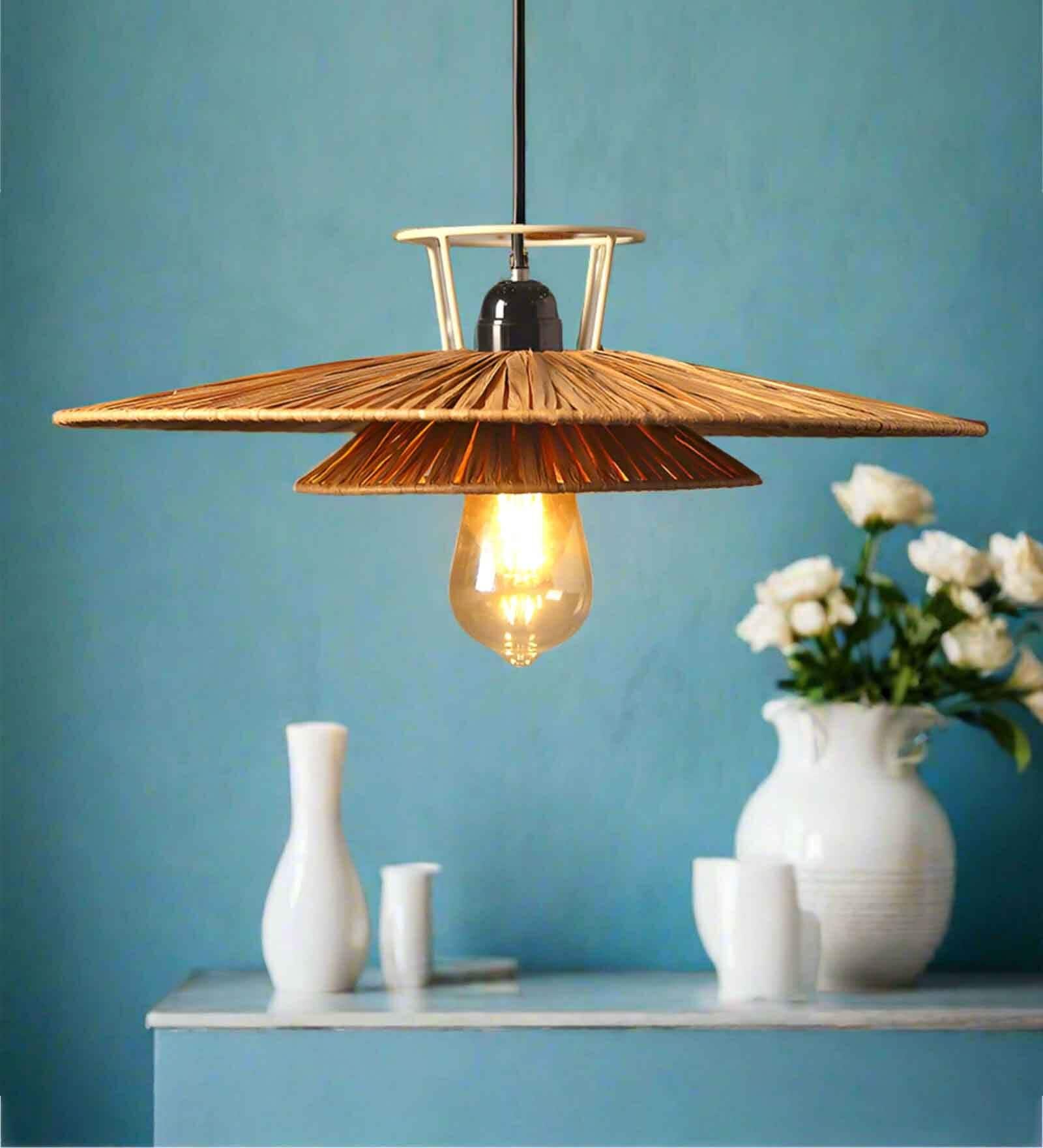 Cluster Raffia Hanging Light (Brown)