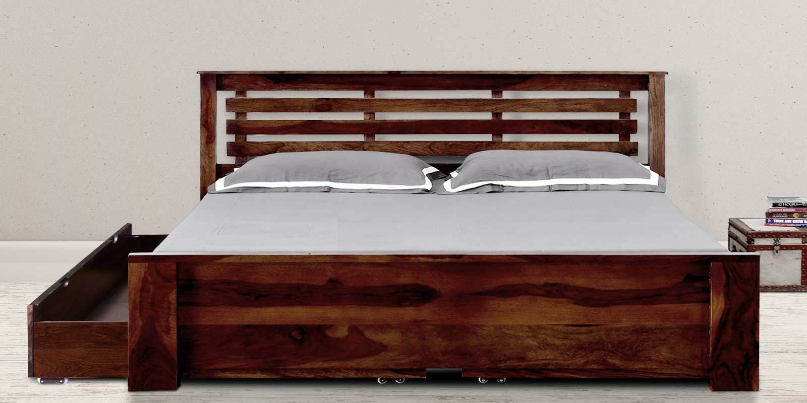 Buy Lynnwood King Size Bed with Storage in Provincial Teak Finish by