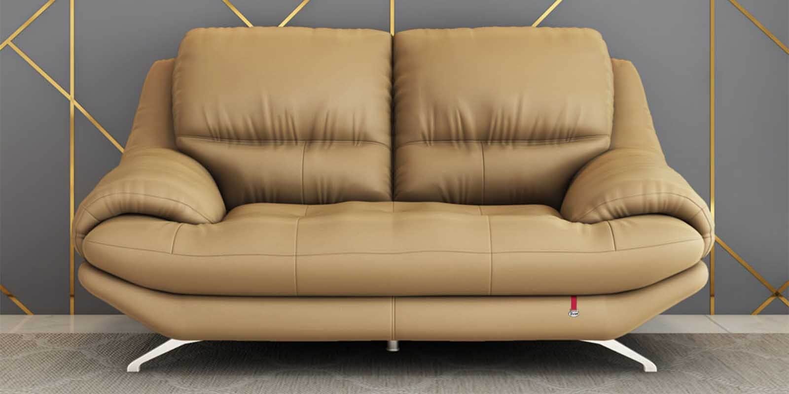 Clarkson Leatherette 2 Seater Sofa in Mushroom Beige Colour