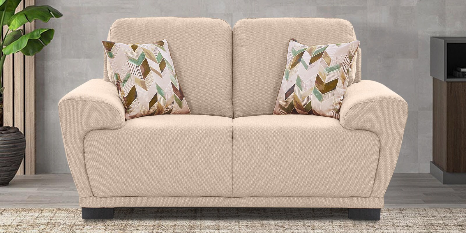 Clarksville Fabric 2 Seater Sofa in Biscuit Beige Colour Clarksville Fabric 2 Seater Sofa in Biscuit Beige Colour