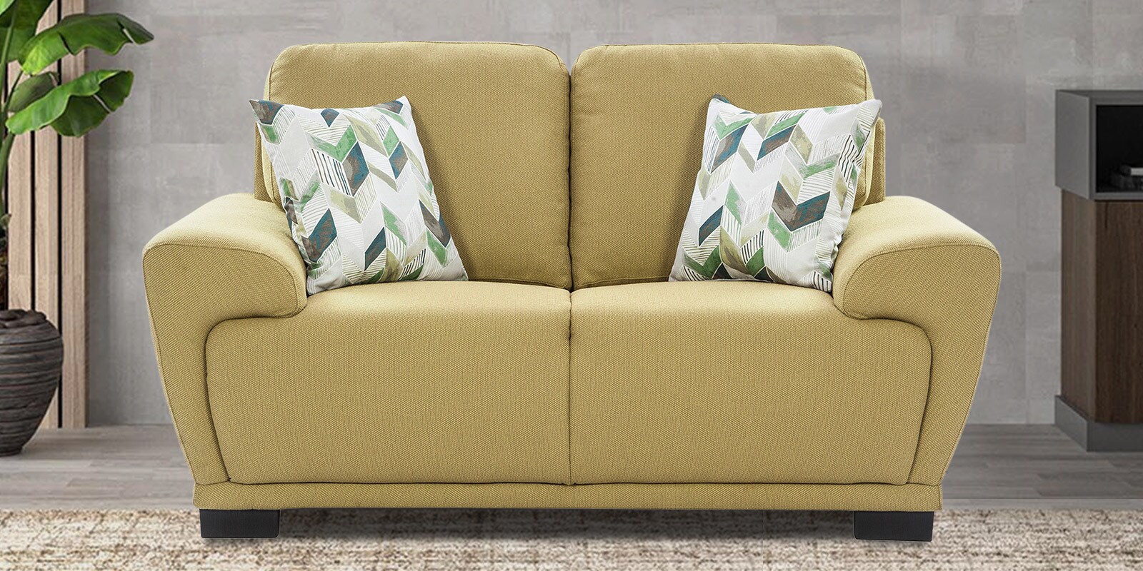 Clarksville Fabric 2 Seater Sofa in Olive Green Colour