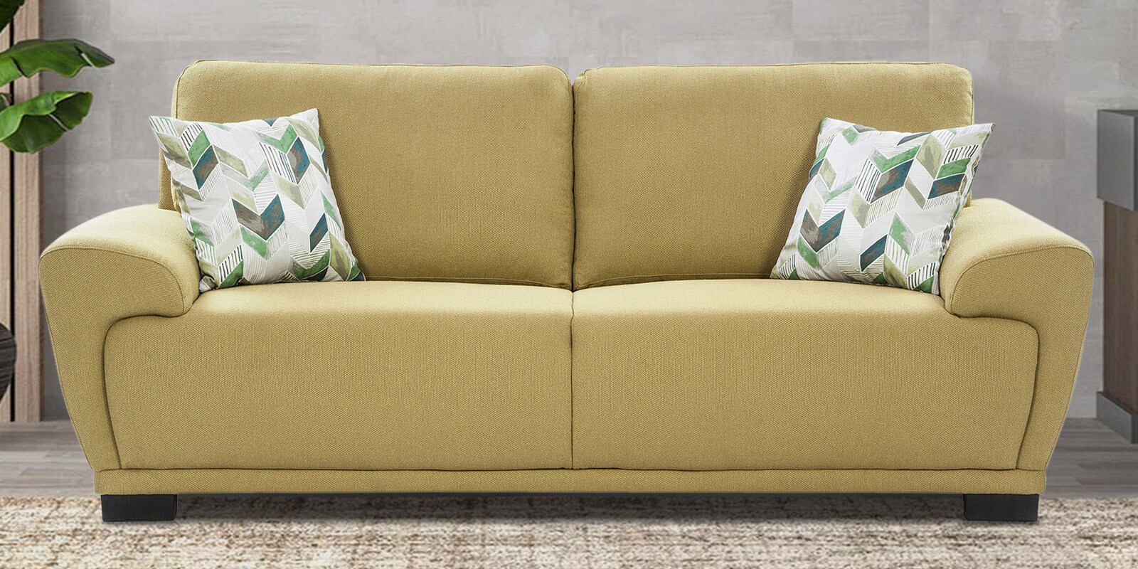 Clarksville Fabric 3 Seater Sofa in Olive Green Colour
