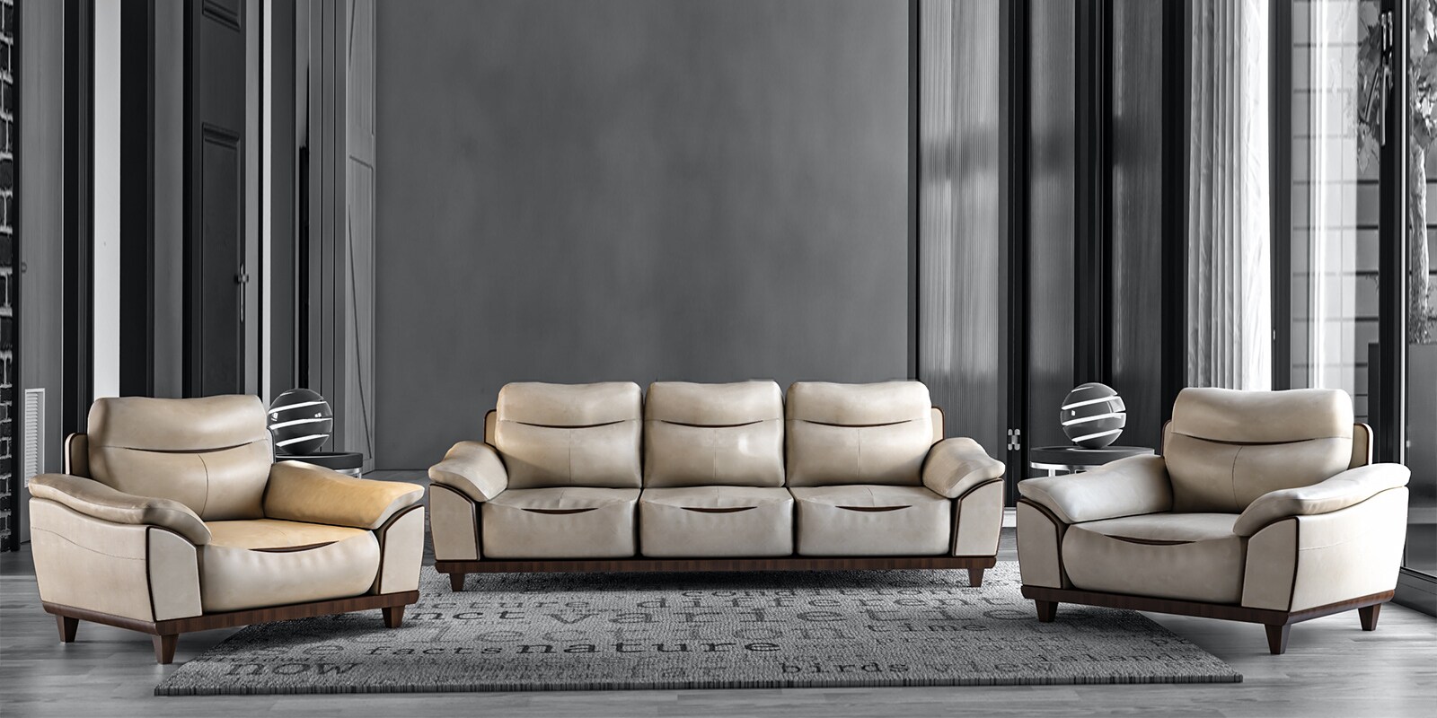 Classy 3+1+1 seater Sofa set in Beige Colour