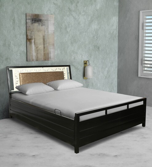 Claire Queen Size Bed With Storage In Black Finish By Home Decor Furniture