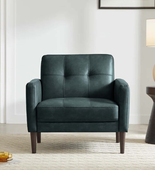 Clark Pu Leather Armchair in Grey Colour