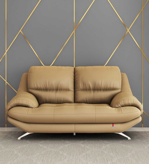 Clarkson Leatherette 2 Seater Sofa in Mushroom Beige Colour