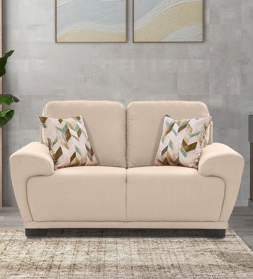 Clarksville Fabric 2 Seater Sofa in Biscuit Beige Colour