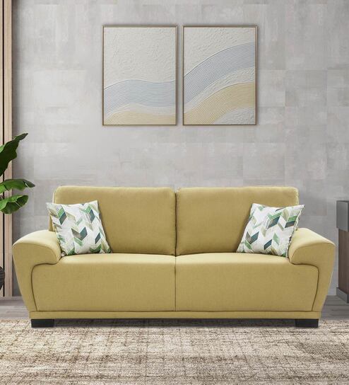 Clarksville Fabric 3 Seater Sofa in Olive Green Colour
