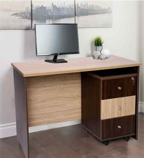 Classic Dark walnut Colour  Workstation Desk With Laminate Finish