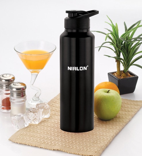 Classic Flip Single Wall 750 ml Black Stainless Steel  Sipper