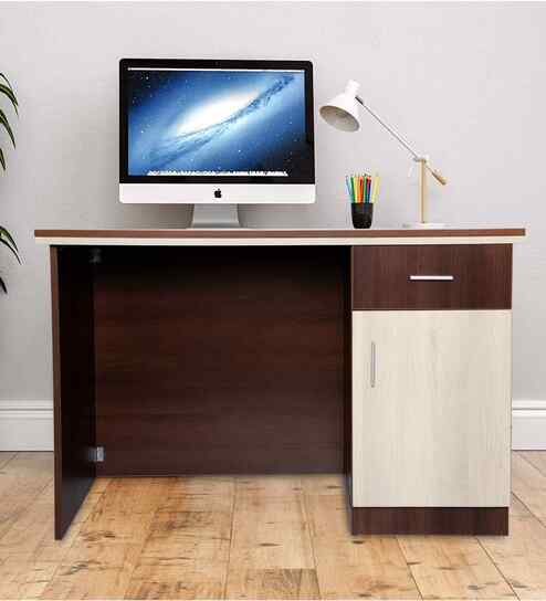 Classic Ivory Oak Colour Workstation Desk In Laminate Finish