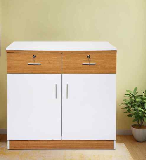 Classic Oak And White Colour Chest Of Drawers