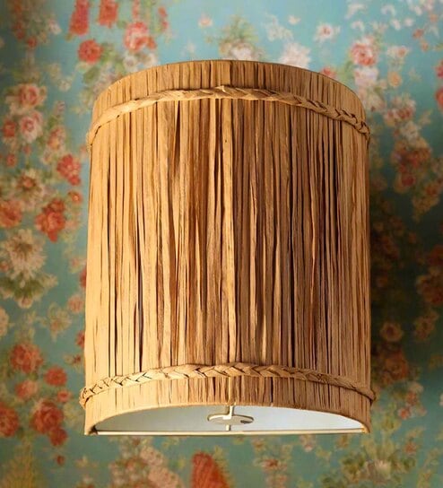 Classic Raffia Wall Light in Brown Colour