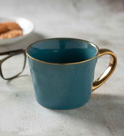 Clay Craft Fine Ceramic Jasper EM Green Milk Mug 2 Piece -320 ml