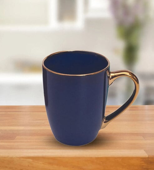 Clay Craft Fine Ceramic Ruby Em Blue Milk Mug 1 Piece -315 ml