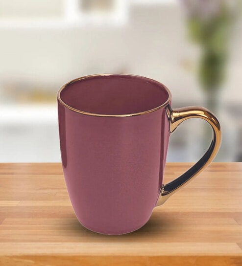 Clay Craft Fine Ceramic Ruby Em Pink Milk Mug 2 Piece -315 ml