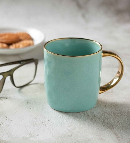 Clay Craft Fine Ceramic Sapphire Em Green Milk Mug 1 Piece -330 ml