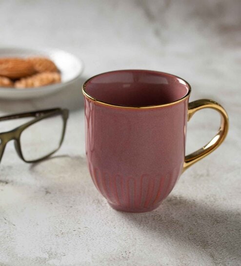 Clay Craft Fine Ceramic Topaz Em Pink Milk Mug 1 Piece -280 ml