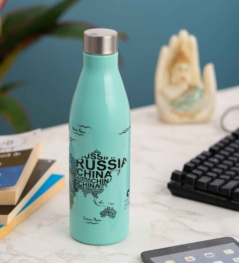 Clay Craft Vacbott Gerald SS Lid Single Walled Non Insulated Water Bottle, 1100 ml (Steel) Steel Water Bottles for School, Office, Home, Gym, Water Bottle for Men Leakproof, Rust free Steel Bottle