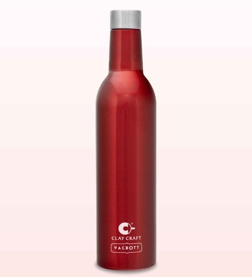 Clay Craft Vacbott Vaccum Bottle, Ivy Wine Insulated Double Walled 24 Hours Hot and Cold Water Bottle - 1 Piece -800 ml (Red) Steel Bottles for School, Office, Home, Gym, Leakproof, Rust free-image-28