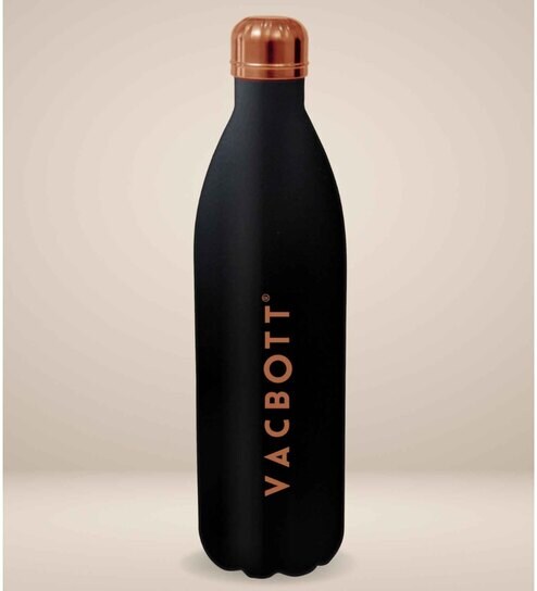 Clay Craft Vacbott Vaccum Bottle, Stark Velvet Double Walled 24 Hours Hot and Cold Water Bottle, 1000ml (Rose Gold) Steel Water Bottles for School, Office, Home, Gym, Leakproof, Rust Free Steel Bottle