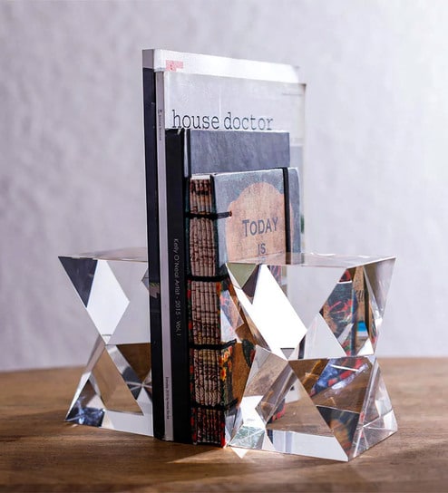 Clear Farren Crystal Bookend