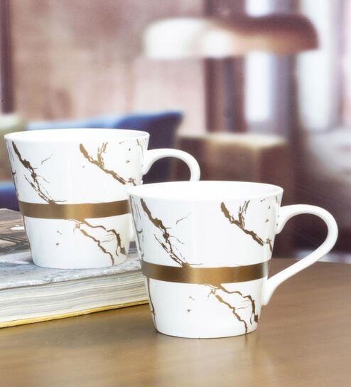 Contemporary Glass Coffee Mug (Set of 2) by Goodhomes