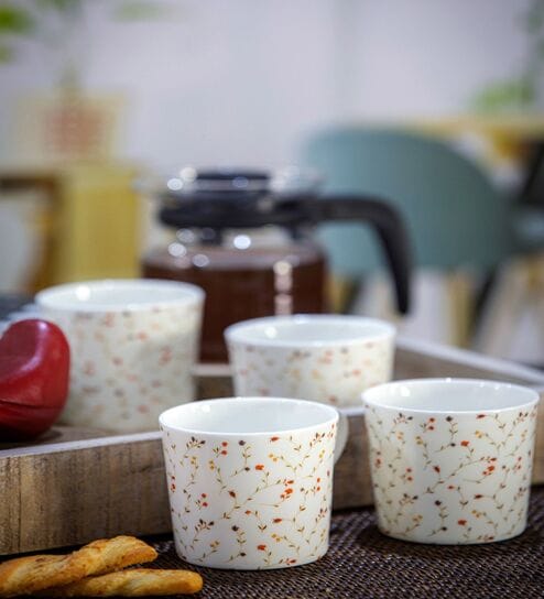 Glamorous Glass Coffee Mug (Set of 6) by Goodhomes
