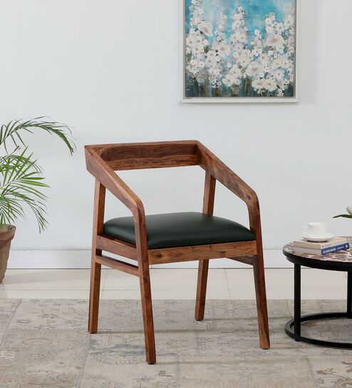 Clint Sheesham Wood Arm Chair In Rustic Teak Finish