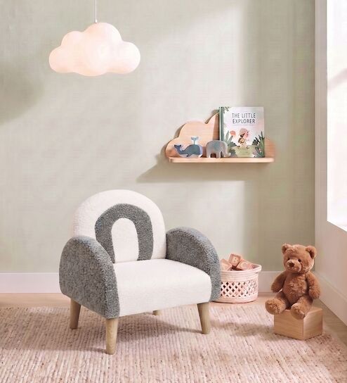 Cloud Kids Kids Sofa In White And Grey Colour