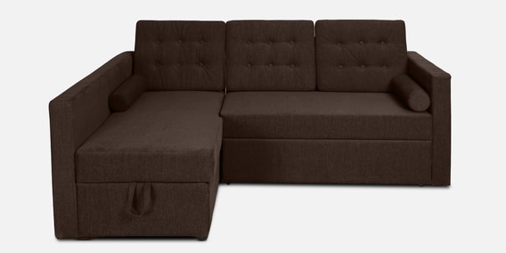 Buy Claven Fabric RHS Pull Out Sofa Cum Bed In Chestnut Brown Colour With  Storage by Woodsworth Online - Pull-Out Sofa Cum Beds - Sofa Cum Beds -  Furniture - Pepperfry Product