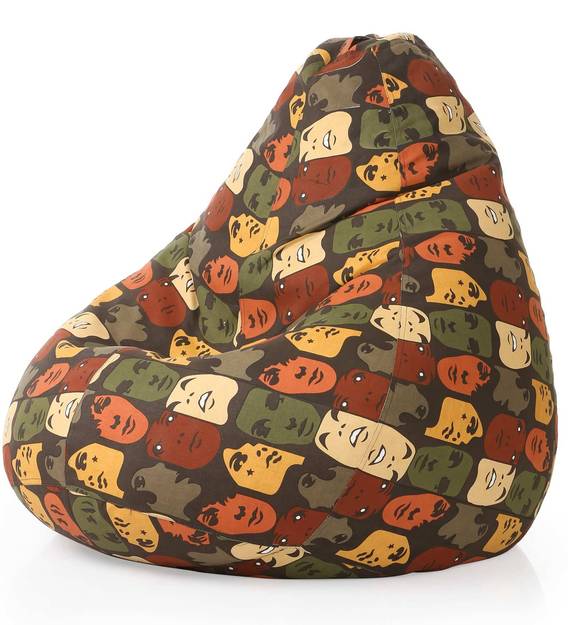 Buy Abstract XXXL Bean Bag with Beans in Multi Colour by Style HomeZ
