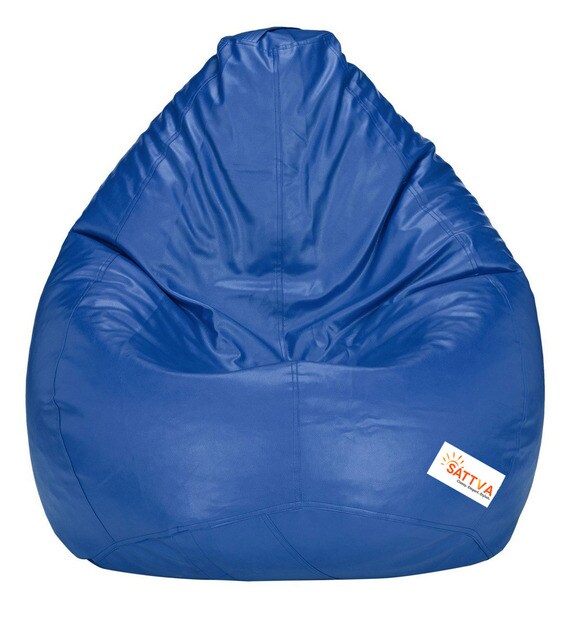 Buy Classic Xxxl Bean Bag With Beans In Royal Blue Colour By Sattva