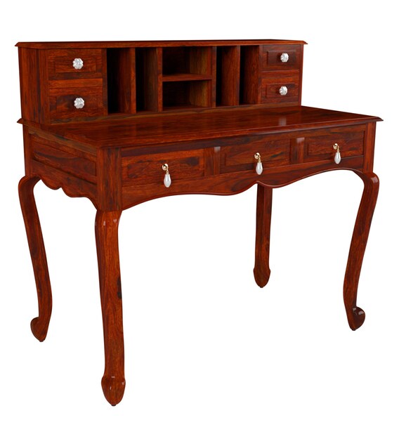 Buy Clifford Solid Wood Writing Table In Honey Oak Finish Amberville By Pepperfry Online