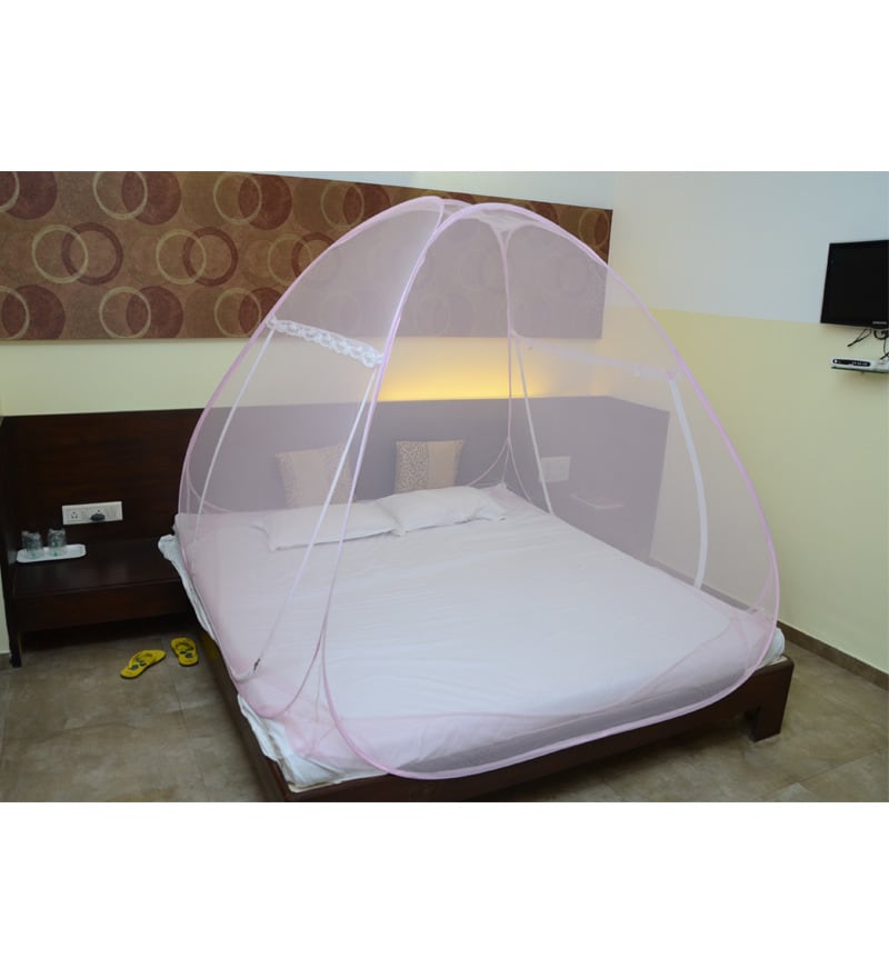 Buy Classic Mosquito Net For Double Bed With Cover BagPink Online