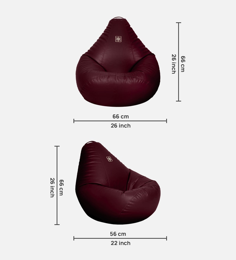 Buy Classic XL Bean Bag with Beans in Wine Colour by Online