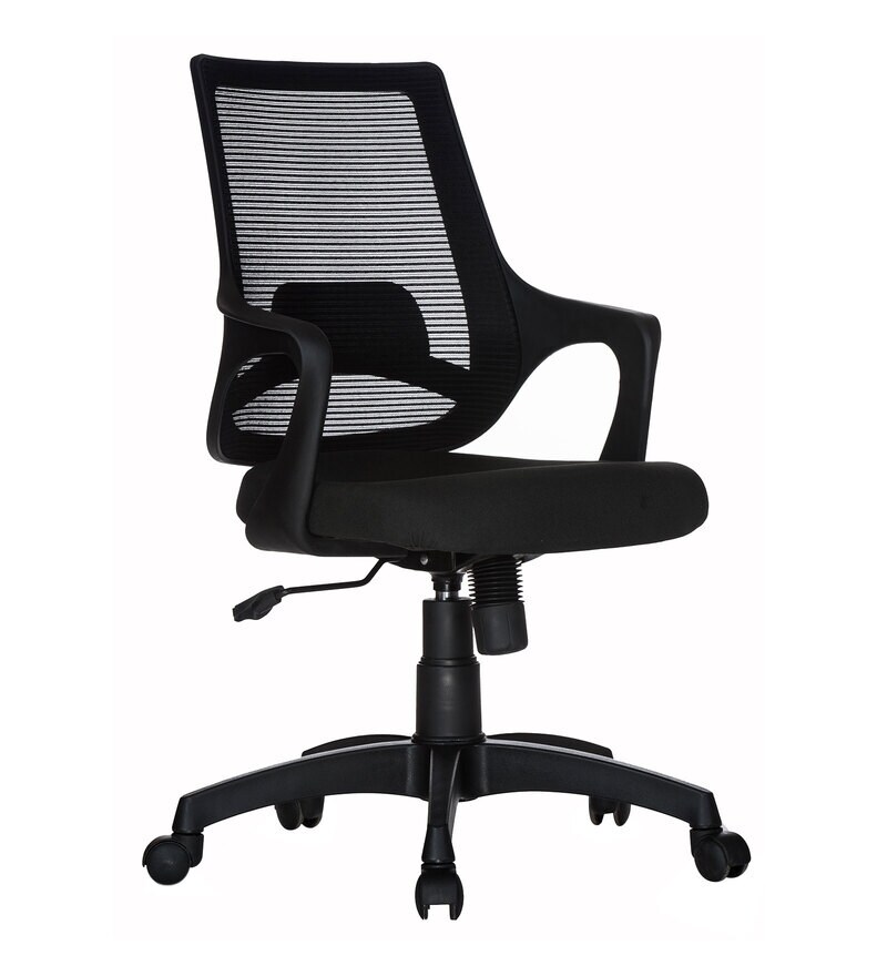 Buy Clio Mid Back Ergonomic Office Chair in Black Colour by Teal Online