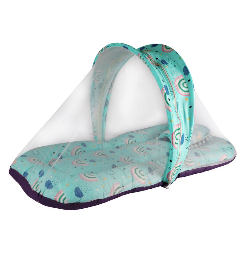 Buy Clouds Sleeping Bag with Net in Blue Colour by Plush Kids Online