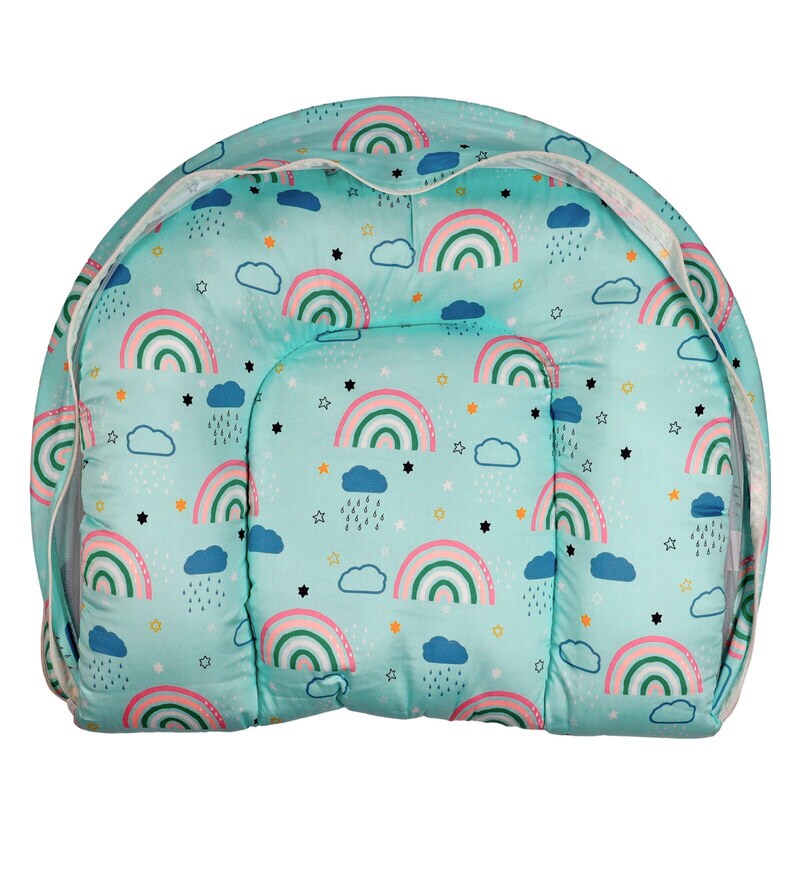 Buy Clouds Sleeping Bag with Net in Blue Colour by Plush Kids Online