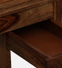 Claire Sheesham Wood Writing Table In Rustic Teak Finish