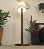 Claire Wood Floor Lamp with Beige Fabric Lampshade