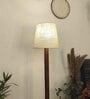 Claire Wood Floor Lamp with Beige Fabric Lampshade